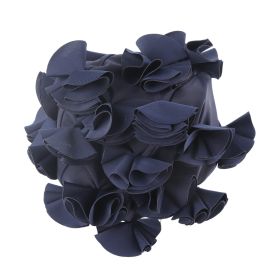 Women Children Flower Shape Fashion Elastic Swiming Hat Long Hair Swim Cap (Blue) (Option: sapphire blue)