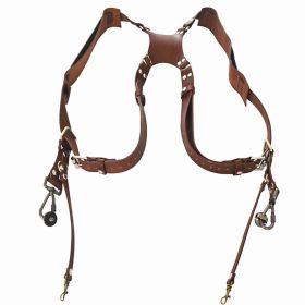 Adjustable Dual Leather Rivet Double Shoulder Digital Camera Shoulder Strap Harness Accessory (Option: as picture)